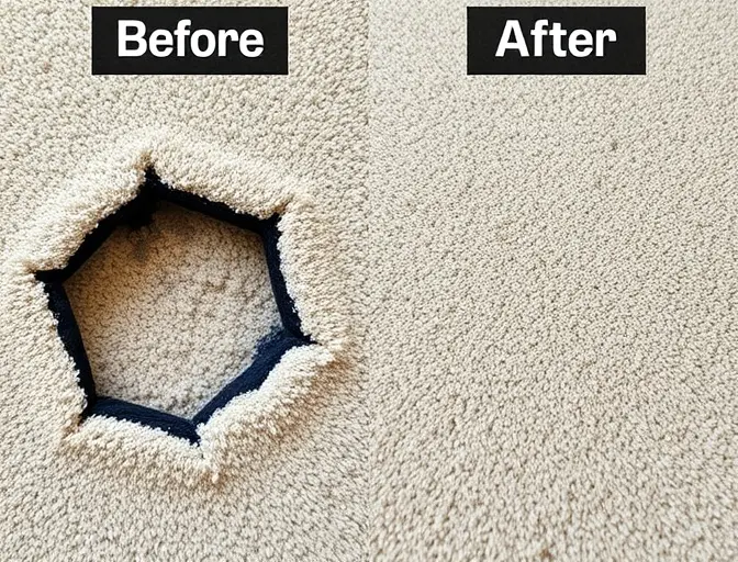 Cigarette burn repair before and after