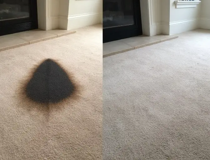 Iron burn repair before and after