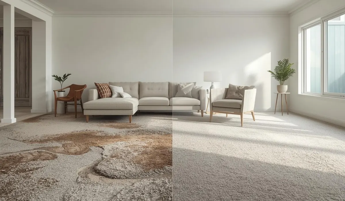 Before After of Carpet Repair